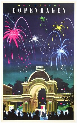 a colorful fireworks over a building