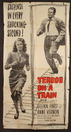 a poster of a man and woman running