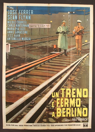 a poster of two men on train tracks