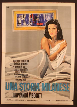 a poster of a woman lying in bed