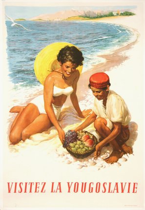 a woman and boy on the beach