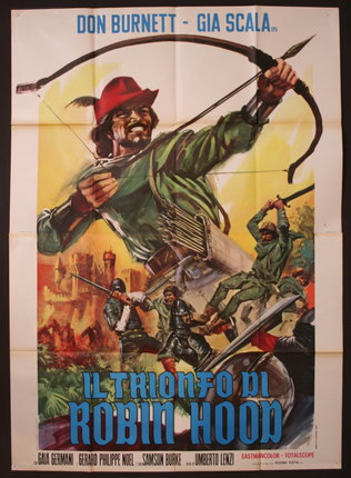 a poster of a man shooting a bow