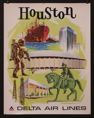 a poster with a man and a horse
