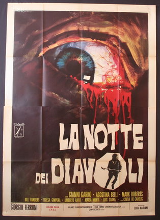 a movie poster with a bloody eye