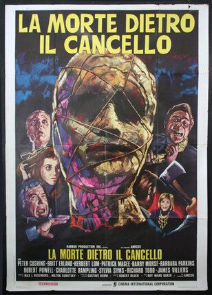 a movie poster with a human head