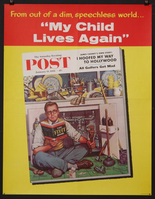 a poster of a man reading a book