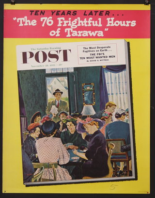 a magazine cover with a group of people sitting at a table