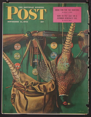 a magazine cover with a pheasant and a gun