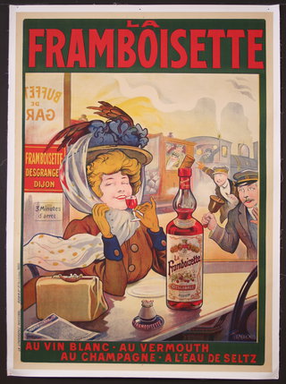 a poster of a woman drinking from a bottle