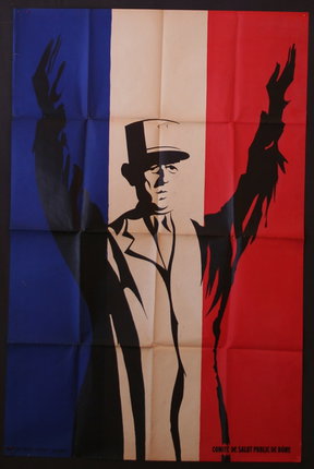 a poster of a man waving his hand