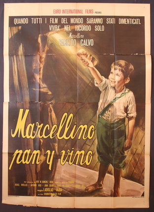 a poster of a boy pointing at a light