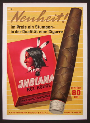 a poster of a cigar and a box of cigarettes