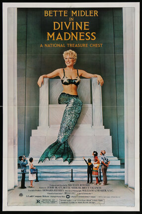 a poster of a mermaid sitting on a throne