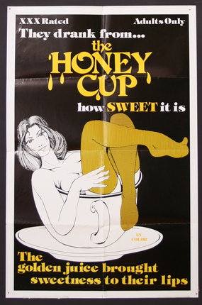a poster of a woman in a cup
