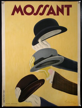 a poster of three hats being tipped in different ways