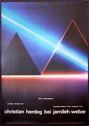 a poster of a triangle and a light beam