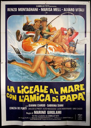 a movie poster of a man on a raft