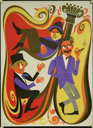 a poster of men in suits and hats