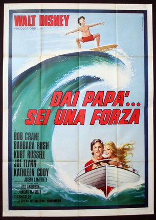 a movie poster of a man and a woman riding a boat