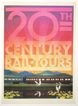 a poster of a train