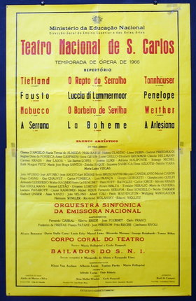 a yellow poster with black text