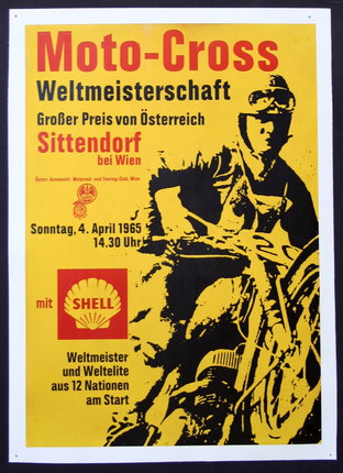 a poster of a man riding a motorcycle