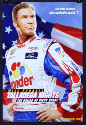 a poster of a man in a race suit