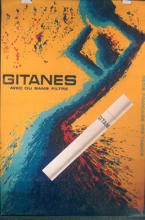 a poster with a cigarette in the shape of a hand