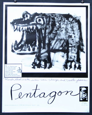 a poster with a drawing of an animal