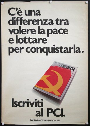a poster with a picture of a hammer and sickle