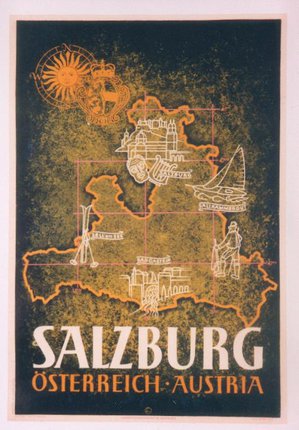 a poster with a map of salzburg