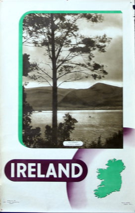 a book cover with a tree and a lake