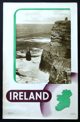 a poster with a picture of a cliff