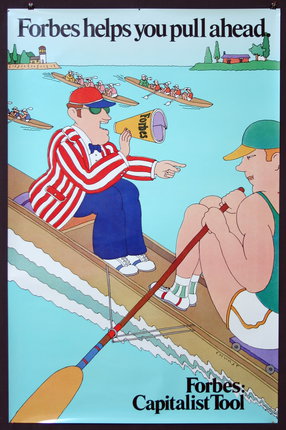 a cartoon of a man in a boat