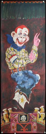 a clown dancing with a hat