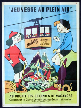 a poster of a cable car