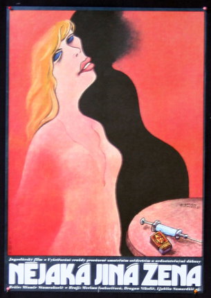 a poster of a woman with a shadow