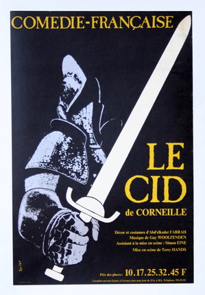 a poster of a knight holding a sword