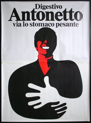 a poster with a man holding his hand