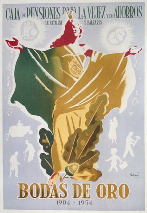 a poster of a person with arms outstretched