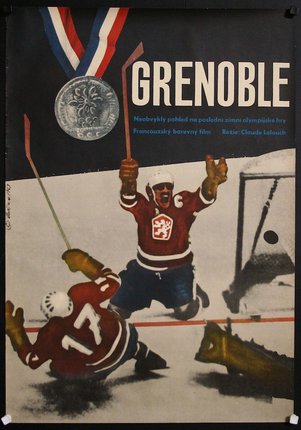 a poster of a hockey game