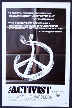 a poster with a peace sign