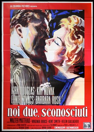 a movie poster of a man and woman kissing
