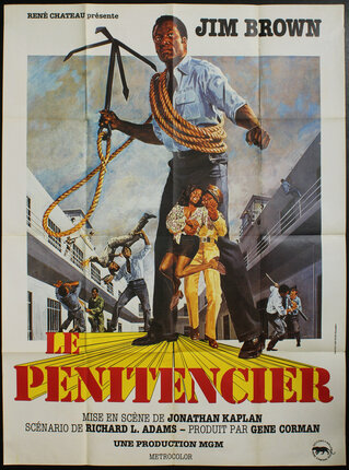 a movie poster of a man with a rope on his shoulder