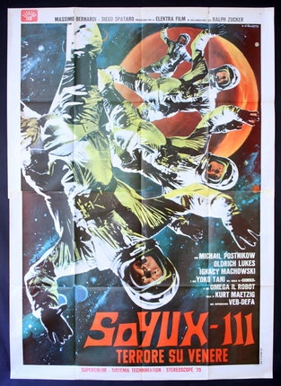a poster of astronauts in space