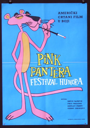 a poster of a pink panther
