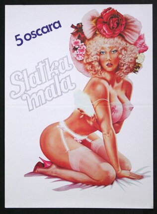 a poster of a woman in lingerie