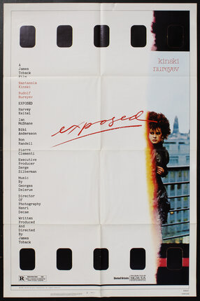 a movie poster with a woman's image on a film strip partially overexposed