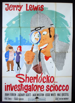 a poster of a man with a magnifying glass