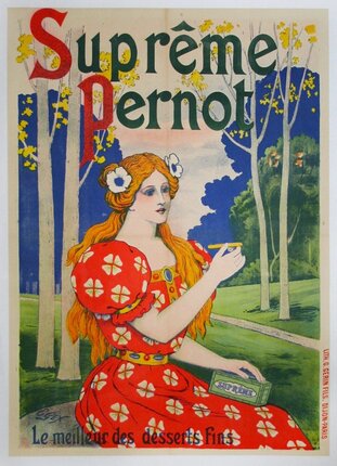 a poster of a woman holding a cookie in the forest